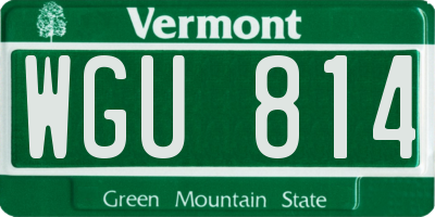 VT license plate WGU814