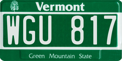 VT license plate WGU817