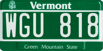 VT license plate WGU818