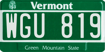 VT license plate WGU819