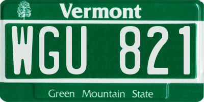 VT license plate WGU821