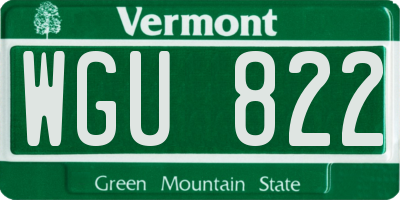 VT license plate WGU822