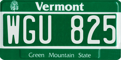 VT license plate WGU825