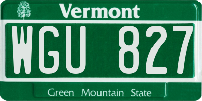 VT license plate WGU827