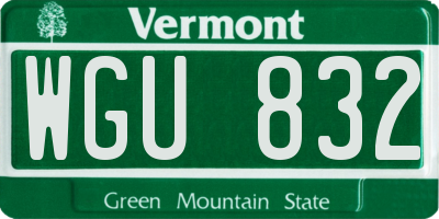 VT license plate WGU832