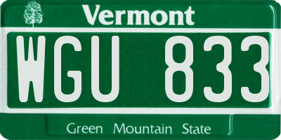 VT license plate WGU833
