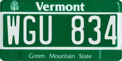 VT license plate WGU834