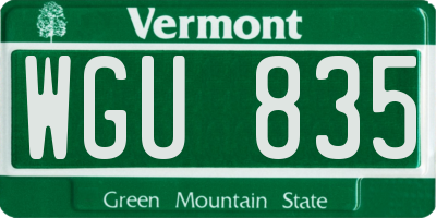 VT license plate WGU835