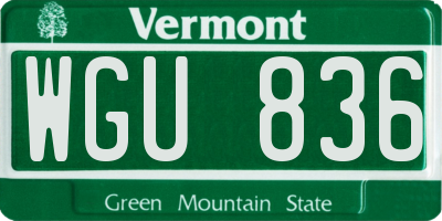 VT license plate WGU836