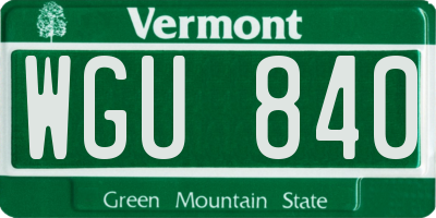 VT license plate WGU840