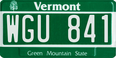 VT license plate WGU841