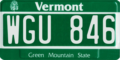 VT license plate WGU846