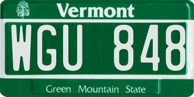 VT license plate WGU848