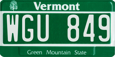 VT license plate WGU849