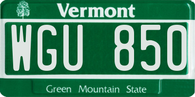 VT license plate WGU850