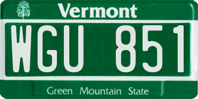 VT license plate WGU851