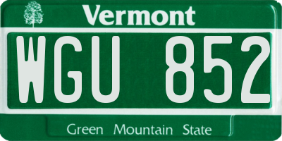 VT license plate WGU852