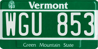 VT license plate WGU853