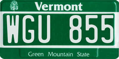 VT license plate WGU855