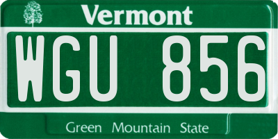 VT license plate WGU856