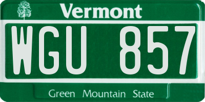 VT license plate WGU857