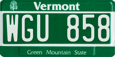 VT license plate WGU858