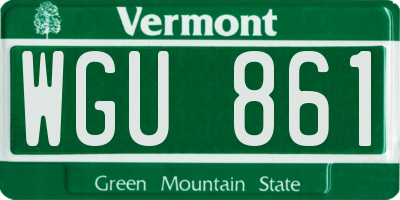 VT license plate WGU861