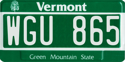 VT license plate WGU865
