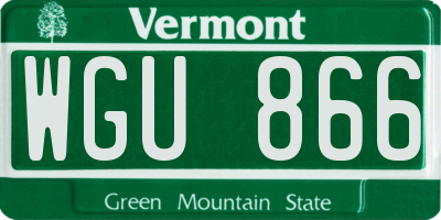 VT license plate WGU866