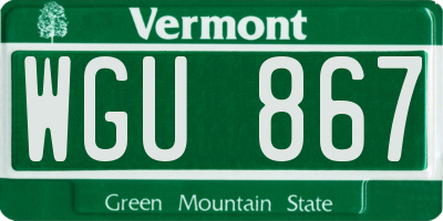VT license plate WGU867