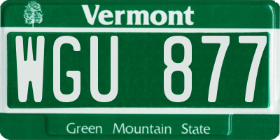 VT license plate WGU877