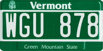 VT license plate WGU878