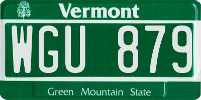 VT license plate WGU879