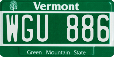 VT license plate WGU886