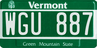 VT license plate WGU887