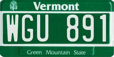 VT license plate WGU891