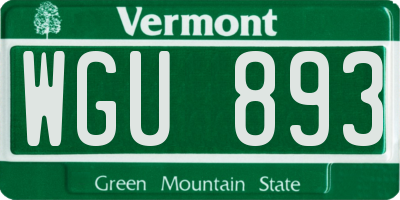 VT license plate WGU893
