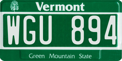 VT license plate WGU894