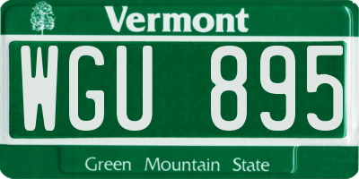 VT license plate WGU895