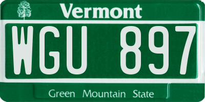 VT license plate WGU897