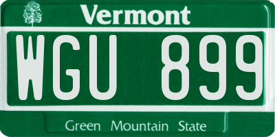 VT license plate WGU899