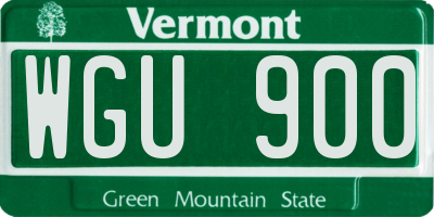 VT license plate WGU900