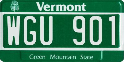 VT license plate WGU901