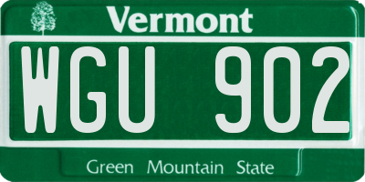 VT license plate WGU902