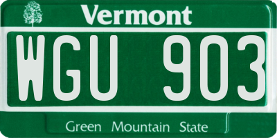VT license plate WGU903