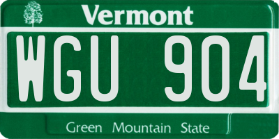 VT license plate WGU904