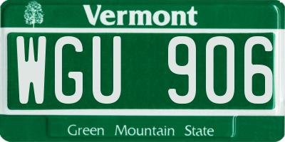VT license plate WGU906