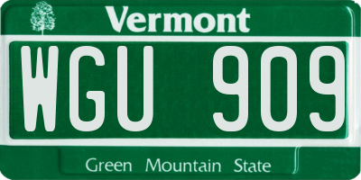 VT license plate WGU909