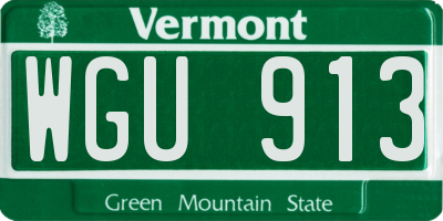 VT license plate WGU913