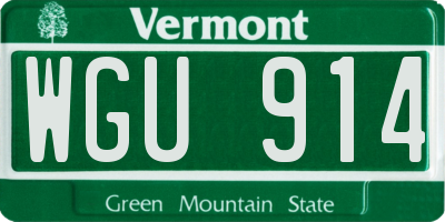 VT license plate WGU914